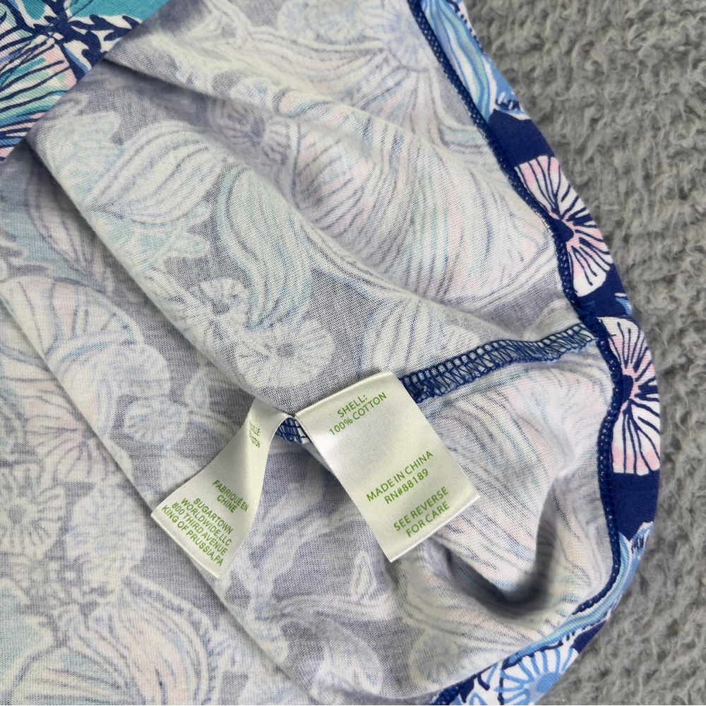 Lilly Pulitzer Bay Dress Womens Small Blue Lapis Lazuli Beach Shells Colorful - Picture 5 of 11